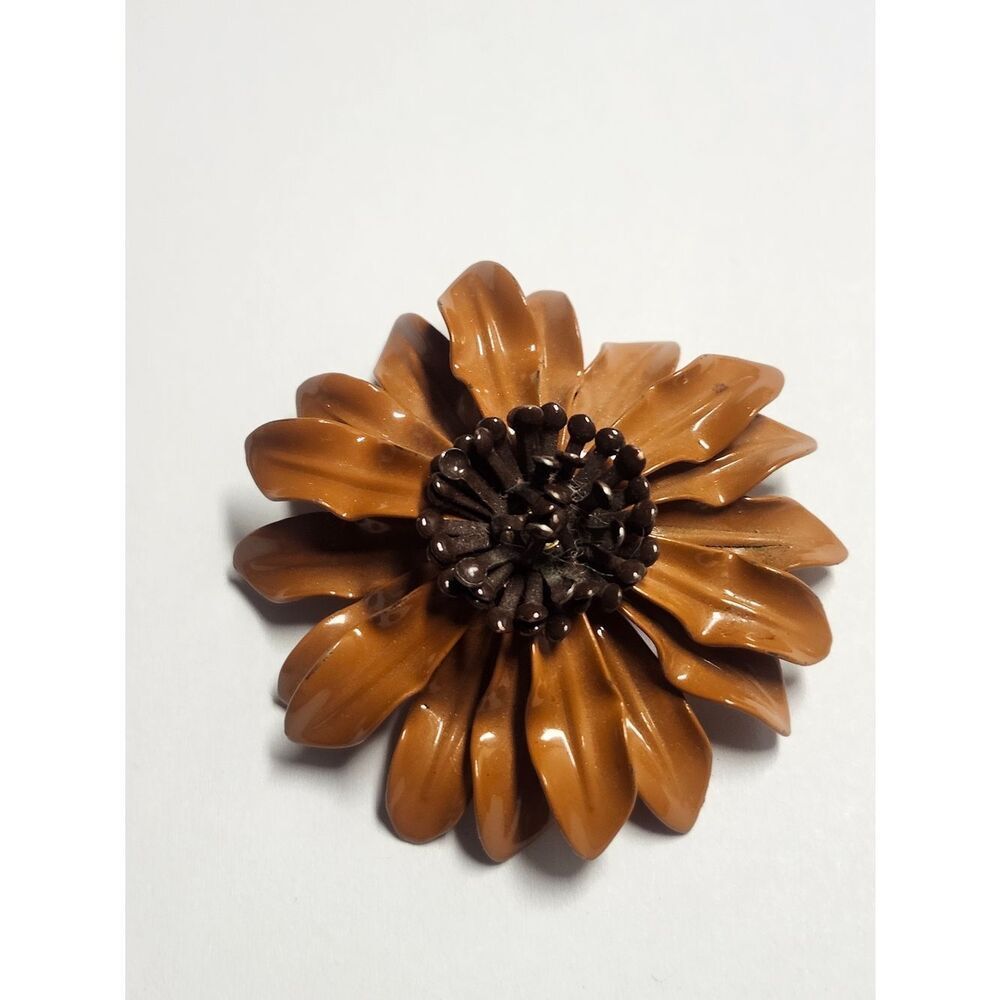 Vintage Enamel Flower Brooch